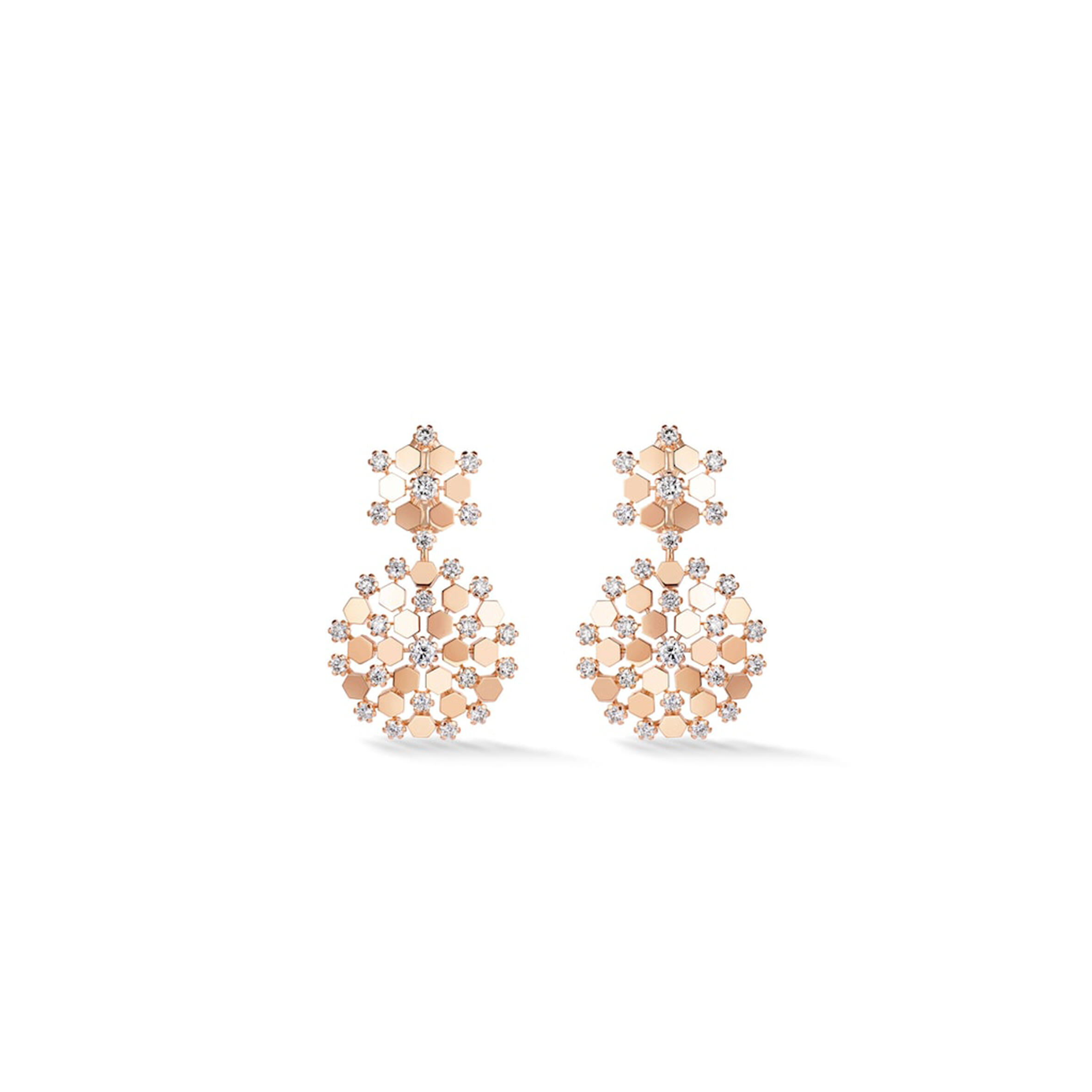CHAUMET BEE DE EARRINGSROSE GOLD DIAMONDS 085407